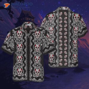 sugar skull hawaiian shirt 0