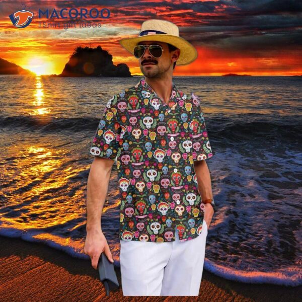 Sugar Skull Pattern Dia De Los Muertos Hawaiian Shirt, Mexican Best Day Of The Dead Gift