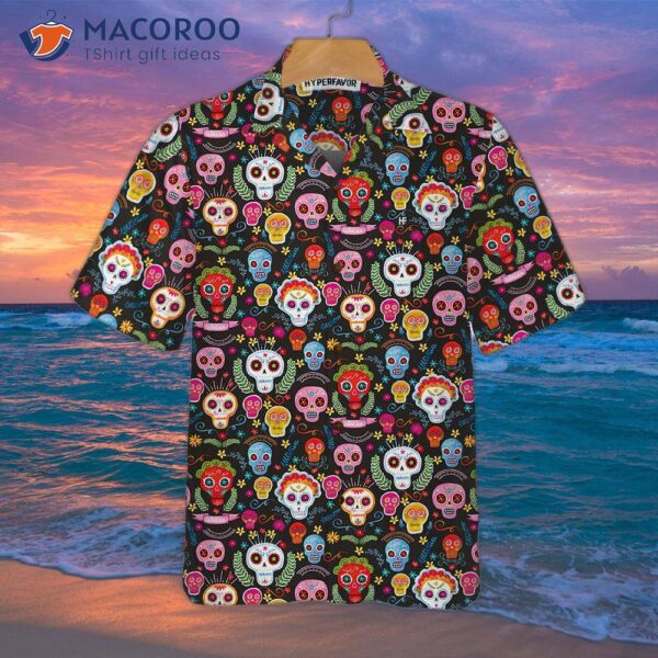 Sugar Skull Pattern Dia De Los Muertos Hawaiian Shirt, Mexican Best Day Of The Dead Gift