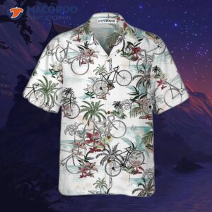 summer cycling pattern hawaiian shirt tropical bicycle best gift for bikers 2