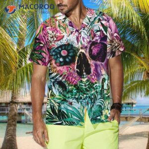 summer tropical skull patterned hawaiian shirt 2