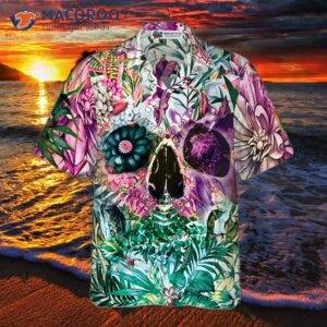 summer tropical skull patterned hawaiian shirt 3