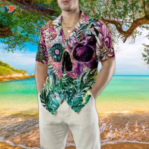 summer tropical skull patterned hawaiian shirt 4