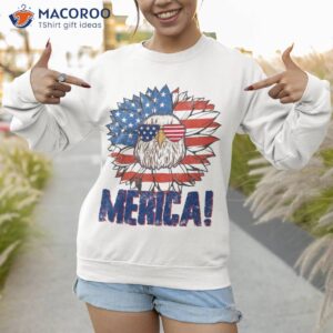 sunflowers american flag eagle usa 4th of july merica shirt sweatshirt