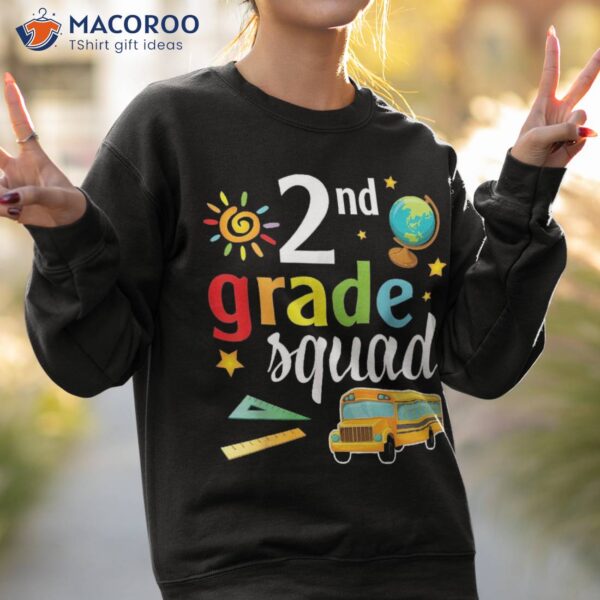 Sunlight Bus Happy Student Back To School 2nd Grade Squad Shirt