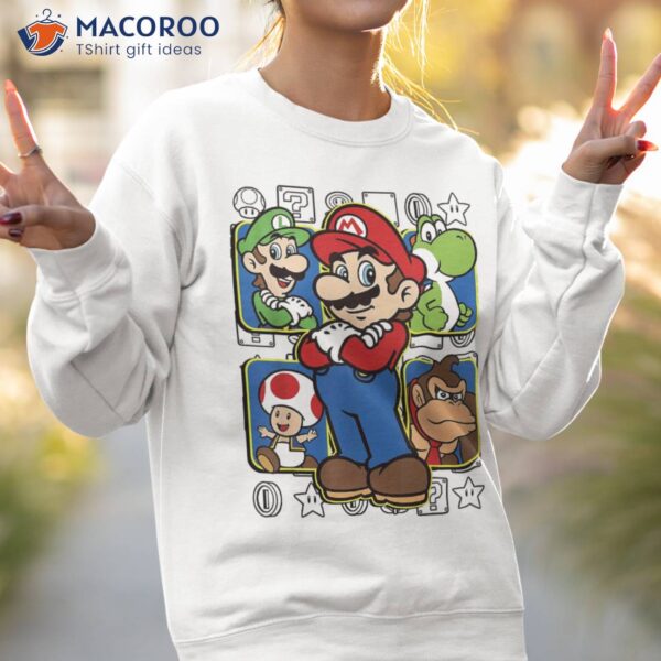 Super Mario Luigi Yoshi Toadstool Donkey Kong Box-up Shirt