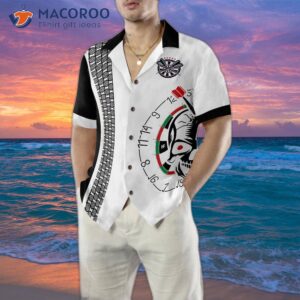 super stylish skull dart player hawaiian shirt 4