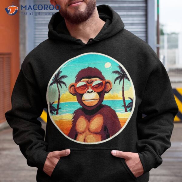 Surf, Sand, And Monkey: Trendy Beach Tee For Summer Shirt