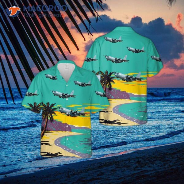 Swedish Air Force C-130 Hercules Hawaiian-style Shirt