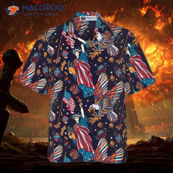 Tattoo-style American Eagle Shirt For ‘s Hawaiian
