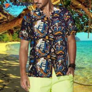 tattoo style pirate sea adventure hawaiian shirt 3