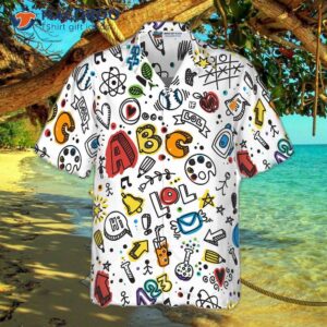 teacher s seamless pattern hawaiian shirt 2