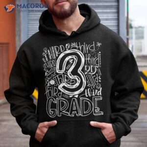 team kids teacher back to school 3rd third grade typography shirt hoodie