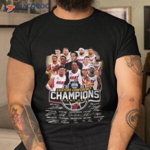 team miami heat 2023 eastern conference champions signatures shirt tshirt