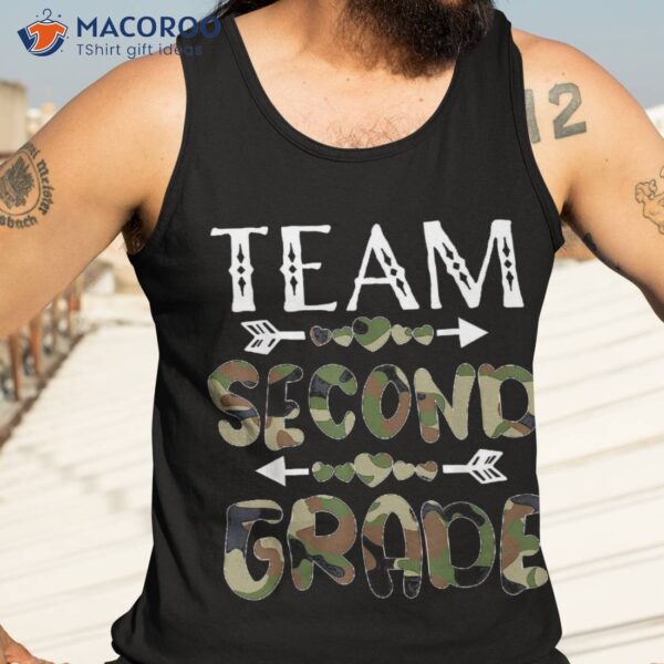 Team Second Grade Back To School 1st Day Camo Teachers Shirt