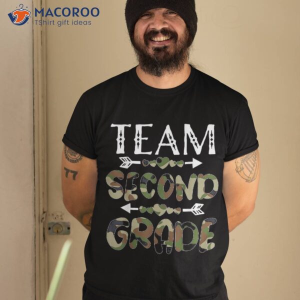 Team Second Grade Back To School 1st Day Camo Teachers Shirt
