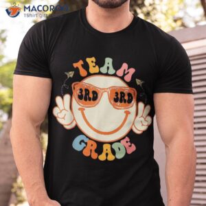 team third grade hippie smile face glasses back to school shirt tshirt