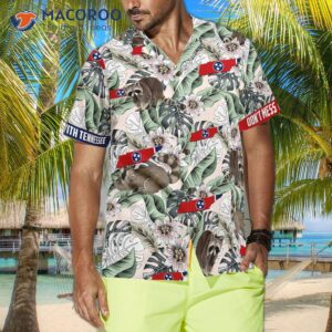 tennessee raccoon and passion flower hawaiian shirt 2