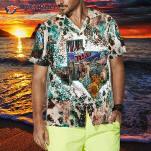 texas cowhide map hawaiian shirt unique shirt for lovers 3