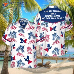 Texas Flag And Palm Tree Pattern Girl Shirt, Patriotic Hawaiian Shirt For , Proud