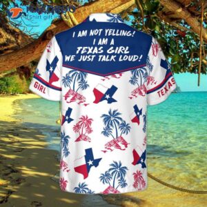 Texas Flag And Palm Tree Pattern Girl Shirt, Patriotic Hawaiian Shirt For , Proud