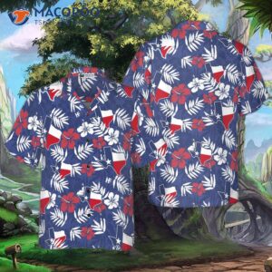 texas flag tropical seamless pattern usa hawaiian shirt 0