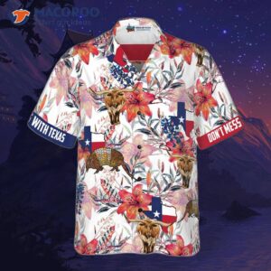 texas longhorn bluebonnet and armadillo hawaiian shirt button down floral flag proud shirt for 3