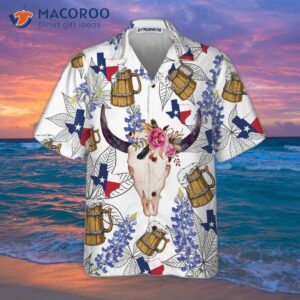 texas longhorn bluebonnet art hawaiian shirt unique gift for lovers 2