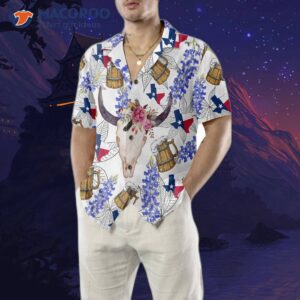 texas longhorn bluebonnet art hawaiian shirt unique gift for lovers 3