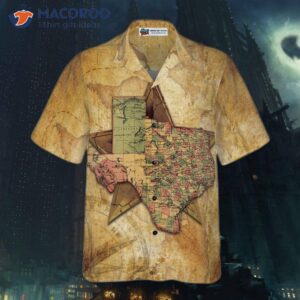 texas state map and compass pattern hawaiian shirt insignia of shirt for 2