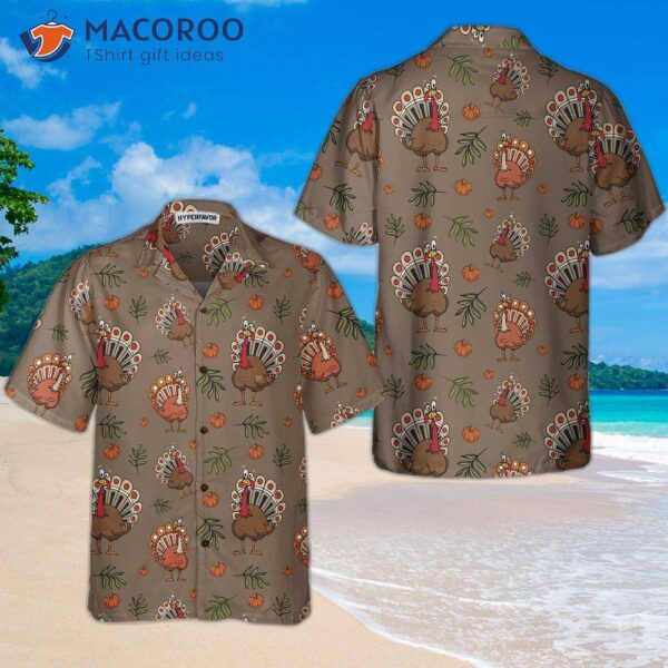 Thanksgiving Day Turkey Casual Hawaiian Shirt, Funny Gift For