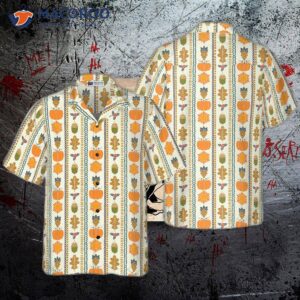 thanksgiving day vertical pattern hawaiian shirt 0