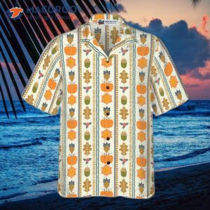 thanksgiving day vertical pattern hawaiian shirt 2