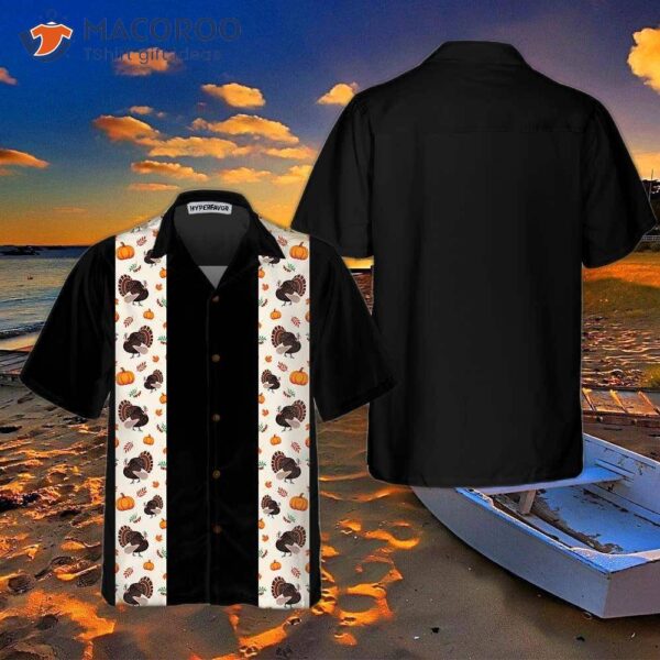 Thanksgiving Turkey Black Hawaiian Shirt, Unique Gift For