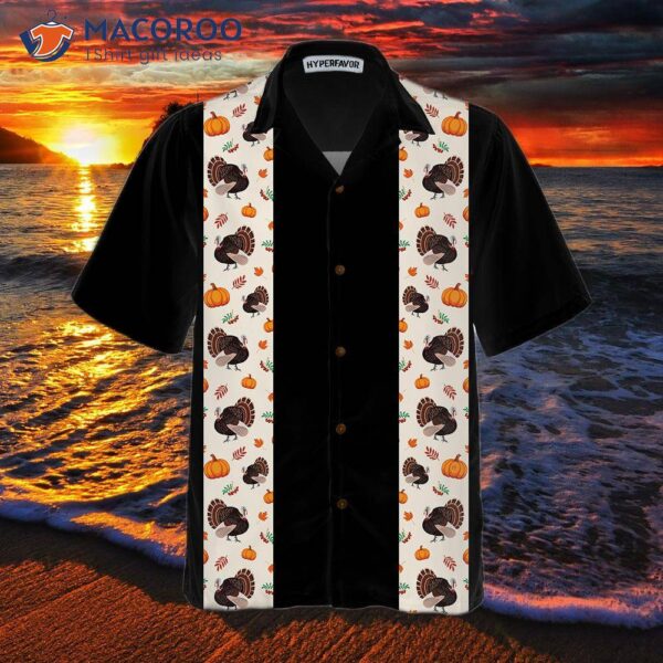 Thanksgiving Turkey Black Hawaiian Shirt, Unique Gift For