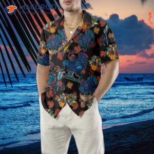 thanksgiving turkey dj at the party hawaiian shirt funny gobble gift for day 3