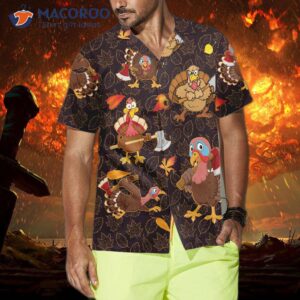 thanksgiving turkey holding an axe hawaiian shirt funny gobble gift for day 3