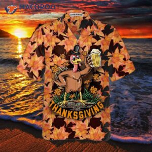 Thanksgiving Turkey Holding Big Glass Beer Hawaiian Shirt, Funny Gobble Gift For Day 2 thanksgiving turkey holding big glass beer hawaiian shirt funny gobble gift for day 2