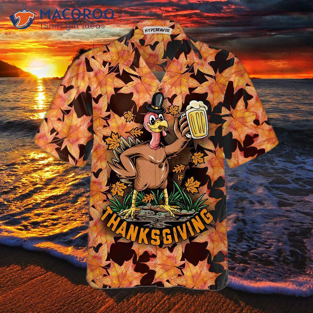 Thanksgiving Turkey Holding Big Glass Beer Hawaiian Shirt, Funny Gobble Gift For Day Thanksgiving Turkey Holding Big Glass Beer Hawaiian Shirt, Funny Gobble Gift For Day