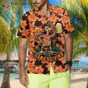 Thanksgiving Turkey Holding Big Glass Beer Hawaiian Shirt, Funny Gobble Gift For Day 3 thanksgiving turkey holding big glass beer hawaiian shirt funny gobble gift for day 3