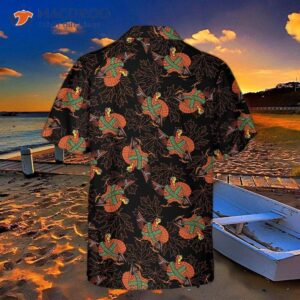 thanksgiving turkey with gun hawaiian shirt funny gobble gift for day 1