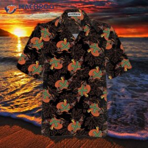 thanksgiving turkey with gun hawaiian shirt funny gobble gift for day 2