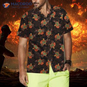 thanksgiving turkey with gun hawaiian shirt funny gobble gift for day 3