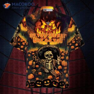 the burning pumpkin sky and skeleton halloween hawaiian shirt shirt for 2