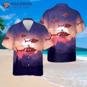 The Canadian Coast Guard Bell 429 Global Ranger Hawaiian Shirt.