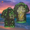The Celtic Cross Harp Irish Skull Leprechaun Hawaiian Shirt