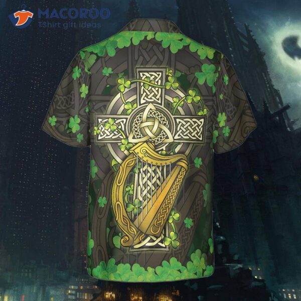 The Celtic Cross Harp Irish Skull Leprechaun Hawaiian Shirt