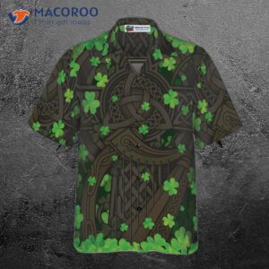 the celtic cross harp leprechaun irish pride hawaiian shirt 2