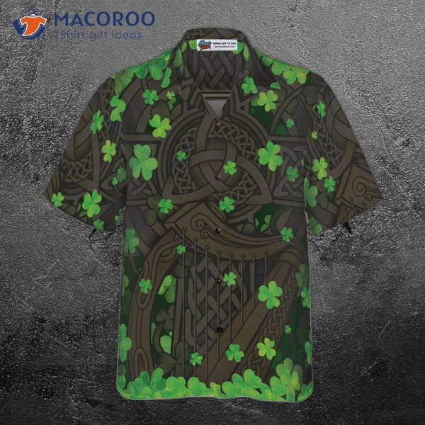 The Celtic Cross Harp Leprechaun Irish Pride Hawaiian Shirt
