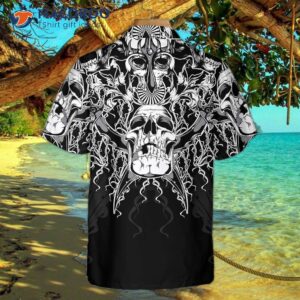 The Celtic Warrior Viking Hawaiian Shirt, Black And White Skull Shirt